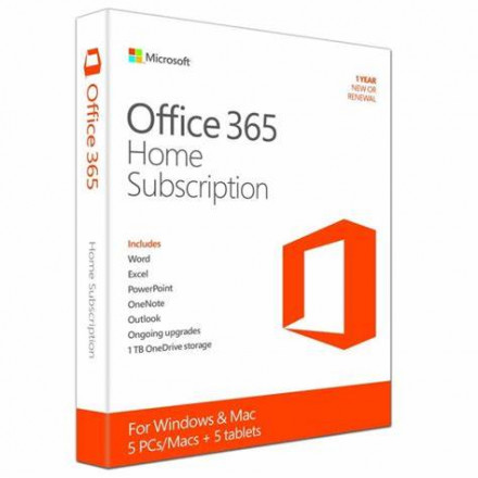 Microsoft Office 365 Home расширенный 5 PC/Mac 1YR Rus BOX 6GQ-00232